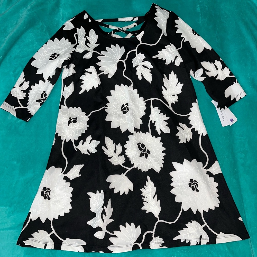 Robbie Bee Dress Black & White Petite Large